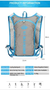 Waterproof cycling backpack with breathable honeycomb mesh and 21x38x7cm dimensions