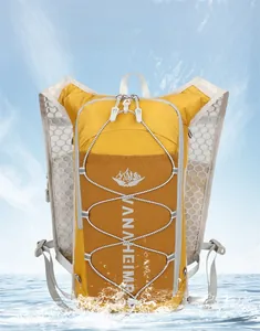 Close-up of high-density nylon waterproof fabric with dynamic splashing water effect