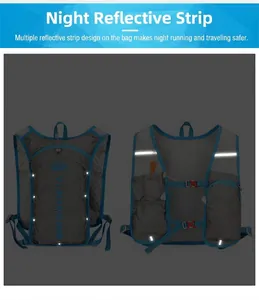Detail view of sports running vest with high-visibility reflective strips for night safety