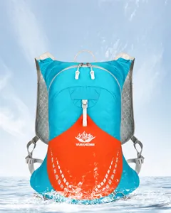 Sac à dos de randonnée étanche bleu et orange avec panneau dorsal en maille respirante