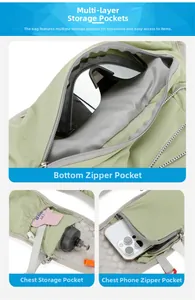 Detailansicht wasserabweisender Wanderrucksack mit speziellen Flaschen- und Handytaschen