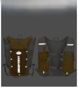 Outdoor cycling hydration vest with high-visibility reflective strips for night running