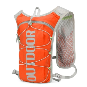 Bright orange lightweight nylon running hydration vest with breathable mesh straps