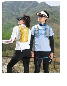 Outdoor hydration vest and yellow sports backpack for hiking, cycling, and running