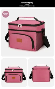 Isolierte Kühltasche in Rosa mit verstellbarem Schultergurt und Netz-Seitentaschen