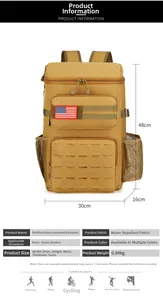 Zaino termico impermeabile dimensioni 30x16x48cm e peso 0,84kg dettagli per esterno tattico