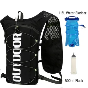 Multi-Functional Nylon Reflective Running Hydration Backpack Lightweight Breathable Outdoor Sports Vest For Hiking Cycling