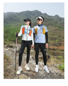 Outdoor hydration vest for trail running with multi-pocket design and breathable mesh fabric