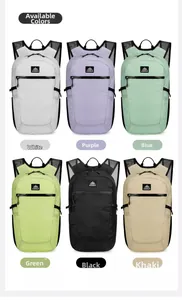 Detailed view of six color options for the lightweight folding outdoor hiking backpack