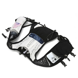 Breathable nylon hydration vest for running and hiking with multi-pocket storage design