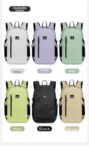 Detailed grid view showcasing six color options for the lightweight hiking backpack