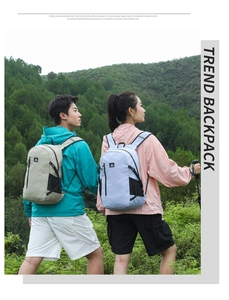 Close-up of lightweight hiking backpack featuring side mesh pockets and outdoor mountain gear