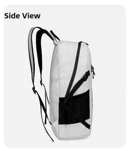 Side view of lightweight hiking backpack with mesh pocket and adjustable straps