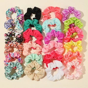 Satin Silk Velvet Scrunchies Large Hair Ties Elastic Floral Solid Color Hair Bands For Women Girls Fashion Hair Accessories