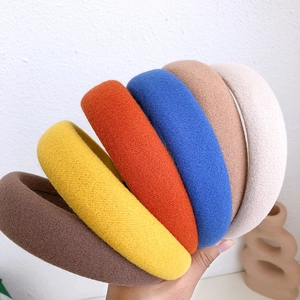 Dicker Samt-Schwamm-Haarreif-Set in verschiedenen Farben wie Blau, Gelb und Kaffee