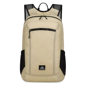 Waterproof khaki outdoor backpack for hiking and cycling with large capacity and mesh pockets