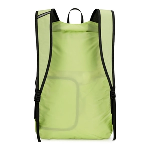 Waterproof neon green hiking backpack with adjustable straps and reflective stripes