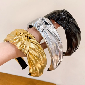 Metallic twisted headbands in gold, silver, and black finish for women stylish hair accessory