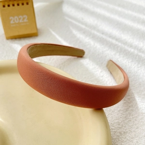 Vintage Haarreif in Orange mit Satin-Finish und dicker Polsterung im Retro-Stil