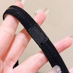 Bandeau de sport élastique antidérapant avec bande intérieure en silicone noir