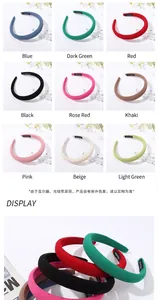Close-up of handmade candy color ribbed sponge headbands in nine different vivid colors