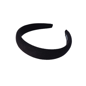 Black waffle texture headband with high top design and handmade label for women