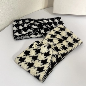 Ensemble de bandeaux en tricot pied-de-poule avec design à nœud élégant pour le sport d'hiver