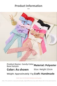 Close-up of handmade polyester ribbon hair bows in multiple candy colors for styling