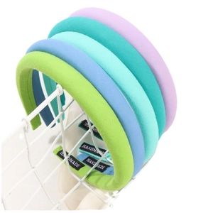 Set aus fünf bunten, handgefertigten Schwamm-Haarreifen in frischen Macaron-Farben