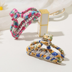 Pinces à cheveux en tissu imprimé floral de style vintage pour coiffures d'été élégantes