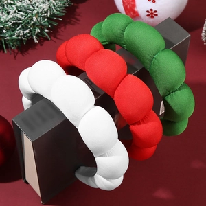 Set di 3 cerchietti a nuvola natalizi in colori rosso bianco e verde festivi