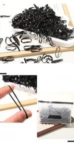 Détails d'élastiques noirs à haute élasticité avec un joli sac de rangement canard