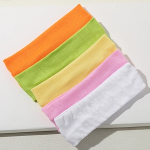 Cintas Deportivas para el Pelo para Mujer Yoga Fitness Cintas de Punto Acanalado Elásticas Bandas para el Sudor Anchas Antideslizantes para Lavar la Cara Maquillaje