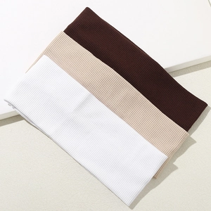 Bandeau en Maille Côtelée pour Femmes Blanc Beige Et Brun Foncé Bandeaux Élastiques Antidérapants pour Lavage du Visage Yoga Sport Accessoires de Coiffure