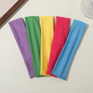 Unisex Candy Color Elastic Sports Headband Wide Yoga Hair Band Sweat Wicking Fitness Hair Accessories For Men Women