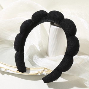 Puffy black cloud headband with bubble design for women stylish high cranial top look