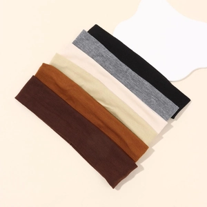 Set of six colorful elastic nonslip sports headbands for yoga and fitness training
