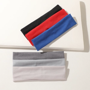 Elastic yoga headbands in six solid colors including black and grey for sports and fitness