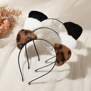 Cerchietto per Capelli con Orecchie da Gatto in Peluche Maculato Moda Accessori per Capelli Donna Ragazze Cosplay Festa Performance
