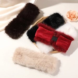 Set di fasce elastiche in finta pelliccia di volpe in vari colori per l'inverno