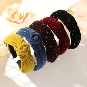 Vintage Samt Knoten Stirnband Mit Funkelnden Strasssteinen Elegant High Skull Top Haarreif Für Damen Haarschmuck