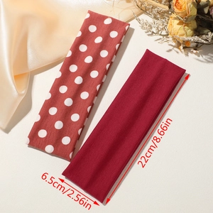 Bandeaux extensibles à pois et unis avec dimensions 22cm x 6,5cm indiquées
