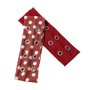 Lot de deux bandeaux élastiques style punk à pois avec détails d'oeillets métalliques