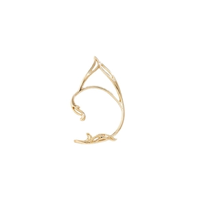 Minimalistischer goldener Katzenohr-Elf-Ohrclip mit hohlem geometrischem Umriss