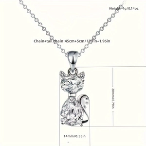 Detaillierte Größentabelle für den Katzenanhänger mit Maßen von 20 mm x 14 mm und Kette