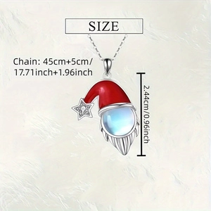 Collana con ciondolo a cappello di Babbo Natale in smalto rosso e stella per le feste