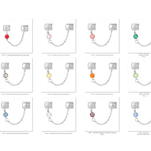 Stainless Steel Italian Charm Safety Chain For Bracelet DIY Jewelry Accessories Round Cut Stone Double Link Connector Charm
