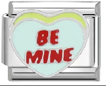 Détail du charme cœur Be Mine pour bracelets modulaires italiens en acier inoxydable
