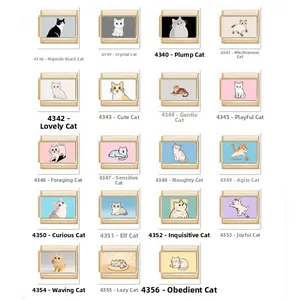 Italian charm bracelet DIY modules featuring 19 unique gold stainless steel cat designs