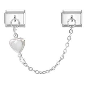Italiaanse modulaire armband veiligheidsketting met hartvormige hanger van roestvrij staal
